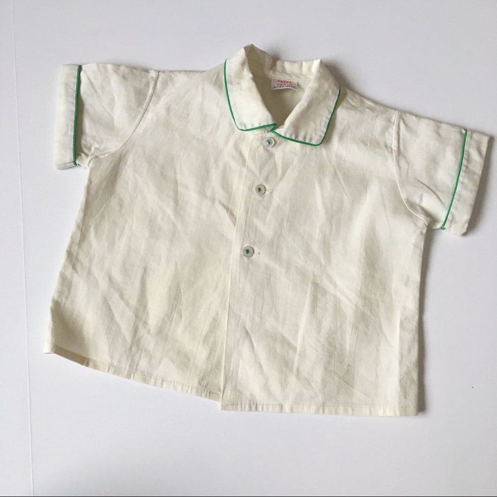 Vintage toddler boy cotton button down shirt💞